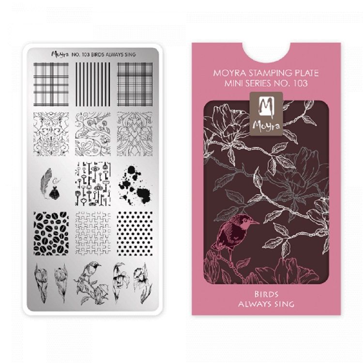 Moyra Mini Stamping Plate 103 – Birds Always Sing