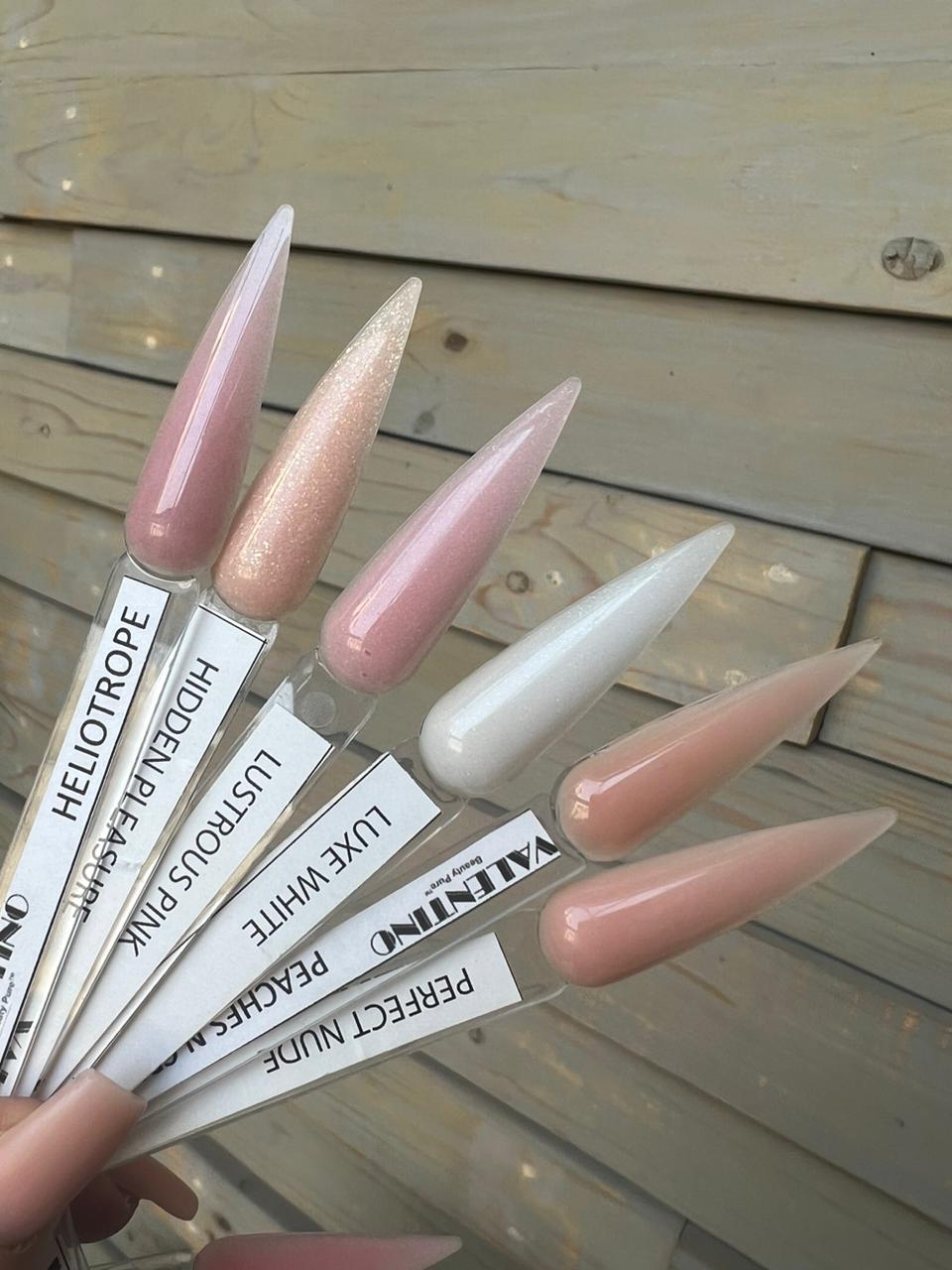 Heliotrope Hidden Pleasure Lustrious Pink Luxe White Peaches Perfect Nude